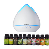 Purespa Diffuser Set With 10 Pack Diffuser Oils Humidifier Aromatherapy  White