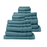 Royal Comfort 16 Piece Egyptian Cotton Eden Towel Set 600GSM Luxurious Absorbent Turquoise