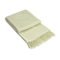Kensington Throw - 10% Cashmere/ 90% Super Fine Merino Wool - Ivory
