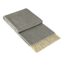 Kensington Throw - 10% Cashmere/ 90% Super Fine Merino Wool - Light Grey 