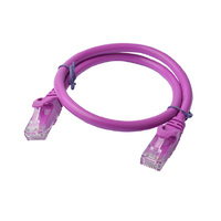 8WARE Cat6a UTP Ethernet Cable 0.5m (50cm) Snagless Purple