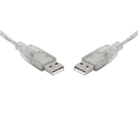 8WARE USB 2.0 Cable 2m A to A Male to Male Transparent