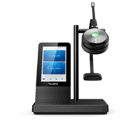 YEALINK WH66 Mono UC DECT Wirelss Headset With Touch Screen, Busylight On Headset, Leather Ear Cushions