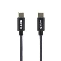 MOKI Braided Type-C to Type-C SynCharge Cable - 90cm/3ft - Black