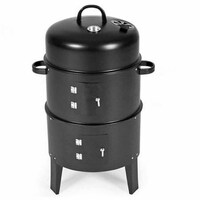 SOGA 2X 3 In 1 Barbecue Smoker Outdoor Charcoal BBQ Grill Camping Picnic Fishing