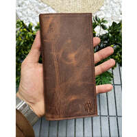 Leather Phone Wallet - Brown