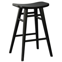 Oval Solid Timber Kitchen Counter Stool (Black)
