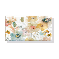 Wall Art 60cmx120cm Floral Watercolor Style Wood Frame Canvas