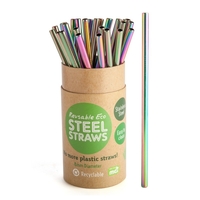 Rainbow Metallic Steel Straw 8mm