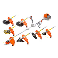MTM 62cc 7in1 Brush Cutter Long Reach Garden Multi-Tool , Pole Trimmer, Hedge & Line Trimmer, 12" Tree Trimming Pruning, 2 Extension Shafts