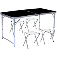 KILIROO Camping Table 120cm Black (With 4 Chair) KR-CT-105-CU