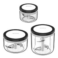 Ecoco 3 Sizes Cutter Set Easy Chopper Mincer Mixer Slicer Dicer Blender Shredder For Onion Garlic Black