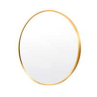 Wall Mirror Round Aluminum Frame Bathroom 80cm GOLD