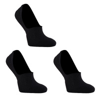 3X Rexy Cushion No Show Ankle Socks Large Non-Slip Breathable BLACK