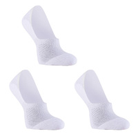 3X Rexy Cushion No Show Ankle Socks Large Non-Slip Breathable WHITE