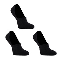 3X Rexy Cushion No Show Ankle Socks Medium Non-Slip Breathable BLACK