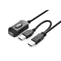 UGREEN USB 2.0 Active Extension Cable 10M with USB Power 5M (20214)