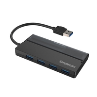 Simplecom CH329 Portable 4 Port USB 3.2 Gen1 (USB 3.0) 5Gbps Hub with Cable Storage
