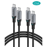 CHOETECH MIX00073 (XCC-1002 x2) 100W USB-C Braided Fast Charging Cable 1.8M 2 Pack