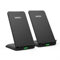 CHOETECH MIX00093 Fast Wireless Charging Stand 10W Qi-Certified T524S 2-Pack