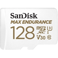 Sandisk Max Endurance Microsdxc Card SQQVR 128G (60 000 HRS) UHS-I C10 U3 V30 100MB/S R 40MB/S W SD Adaptor SDSQQVR-128G-GN6IA