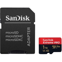 SanDisk SDSQXCZ-1T00-GN6MA Extreme Pro 1 TB microSDXC Memory Card with SD Adapter 170 MB/s