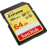 SANDISK SDSDXV6-064G-GNCIN SDXC Extreme CL10 V30 UHS-I/U3 150MB