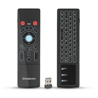 Simplecom RT250 Rechargeable 2.4GHz Wireless Remote Air Mouse Keyboard with Touch Pad and Backlight