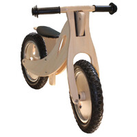 Wooden Balance Bike for Kids Toddler Child 2-6 yr Training Ride Bike Natural Wood with Hand  grip rubber tyres