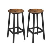VASAGLE Set of 2 Bar Chairs Steel Frame 65 cm Tall