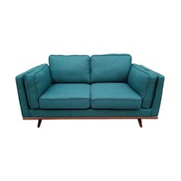 2 Seater Sofa Teal Fabric Lounge Set for Living Room Couch with Wooden Frame - 