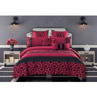 Luxton Super King Afton Red and Black Quilt Cover Set (3PCS)