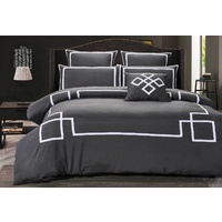 Luxton King Size Charcoal and White Quilt Cover Set (3PCS)