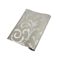 Wallpaper Silver Flower Pattern Non-woven Wall Paper Roll
