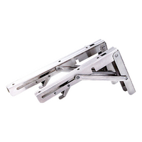 2x 10" Stainless Steel Folding Table Bracket Shelf Bench 50kg Load Heavy Duty
