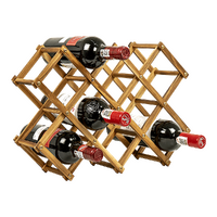 Wooden Wine Rack Freestanding 10 Bottles Countertop Storage