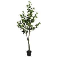 1x Flowering White Artificial Camellia Tree 180cm