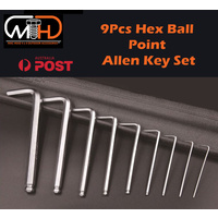 9pcs LONG Arm Allen Keys Set Metric Ball End Driver Hex Allan Allen Kit
