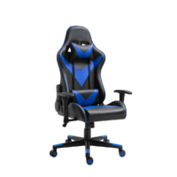 Gaming Office Chair Computer Use PU Executive Racing Recliner Backrest Armrest Black and Blue