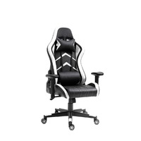 Gaming Chair Office Chair Computer PU Executive Racing Recliner Backrest Armrest White