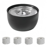 YES4PETS 3L Automatic Electric Pet Water Fountain Dog Cat Black with 17x Filters