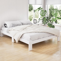 Artiss Bed Frame Queen Size Wooden White JADE