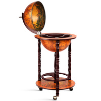 Artiss Globe Drinks Trolley Bar Cart Wine Cabinet Alcohol Serving 33cm Brown