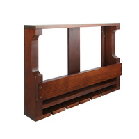 Artiss 7 Bottle Wall Mounted Wine & Glass Rack - Brown
