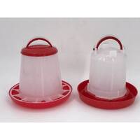 YES4PETS Small Poultry Bird Chicken Water Drinker 1 L & 1.5 kg Food Feeder Grain Seed Set