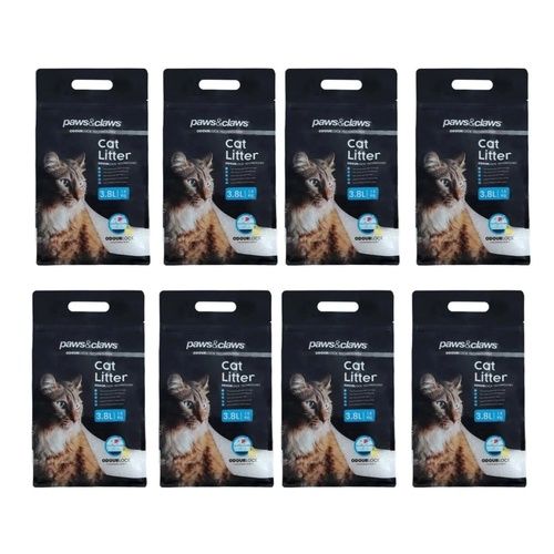 8 Bags Cat Litter Silica Crystals Silicone Crystal 3.8L Per Bag