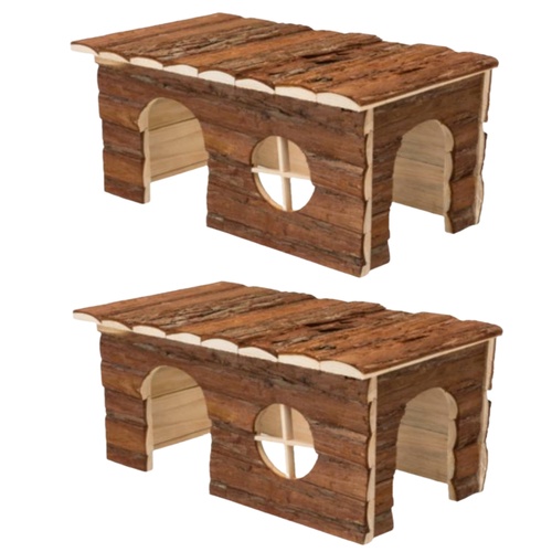 2 X YES4PETS Hamster Wooden House Small Animals Hideout Home for Rat Mice Gerbil Mini Rabbit Mouse