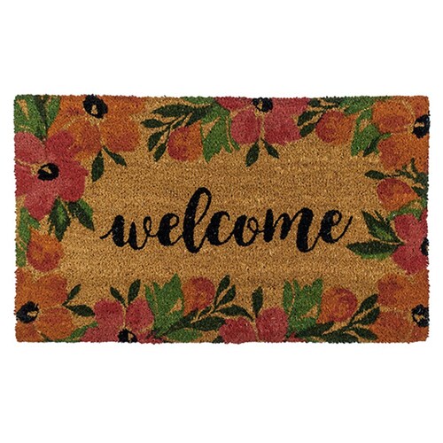 YES4HOMES 2 x Welcome mat Doormat for Front Door Entryway Outdoor Floor mat Cursive Welcome mat Natural Coconut Coir Mat