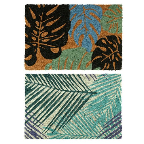 YES4HOMES 2 x Front Door Entryway Doormat Cursive Natural Coconut Coir Floor mat Outdoor