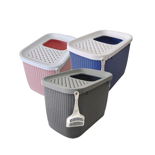 2 X YES4PETS XXL Top Entry Cat Litter Box No Mess Large Enclosed Covered Kitty Tray